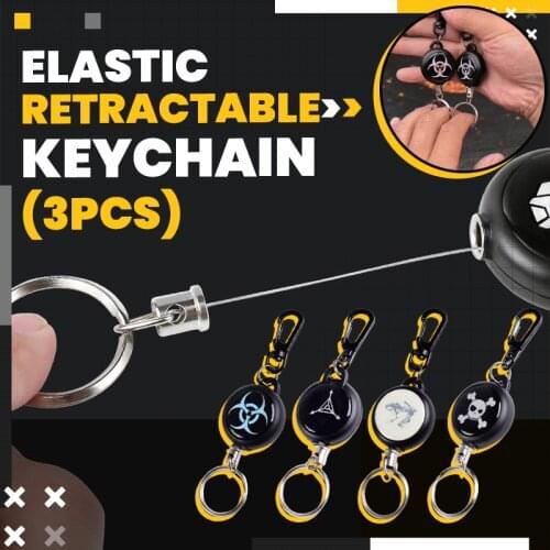 Elastic Keychain Key Chain Ring Keyring Keyfob Car Interior Accessories Camping Retractable Burglar Holder Tactical Outdoor Key