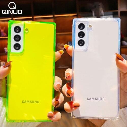 INS Fluorescence Clear Case For Samsung Galaxy A72 A52 A42 A32 A12 A51 A71 A02S 5G A91 A31 A21S A11 Note 10 Plus Lite Back Cover