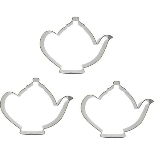 Teapot shape 3 piece biscuit cutting molds, baking tools, cake decorating soft candy tools