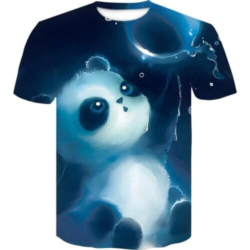 3d T-shirt animal T-shirt male panda T-shirt printing cute T-shirt casual short-sleeved summer printing style O-neck mens cloth