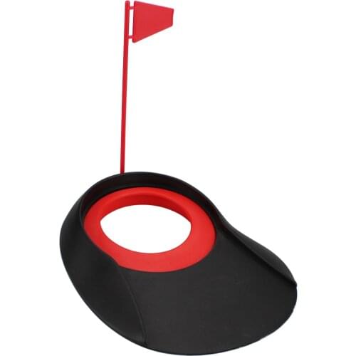 Golf Putting Green Cup Practice Hole Rubber Putting Cup Indoor Outdoor Training Red Flag Soft Drop Ship