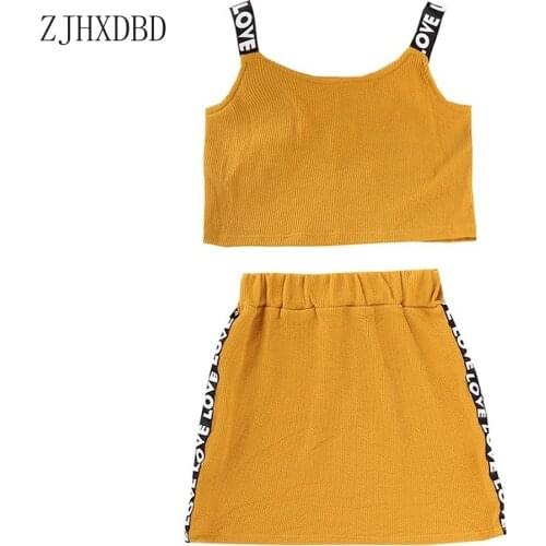 Childrens Clothing Sets 2020 Infants Young Baby Summer Clothes New Sleeveless Suit Sling Top + Short Skirt Two-piece Suits Sets