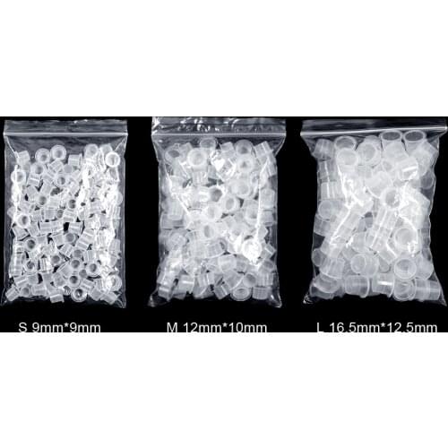50pcs Tattoo Ink Cup Pigment Clear Holder Container Plastic Microblading S/M/L For Cartridges Needle Tip Grip Tattoo Accessories