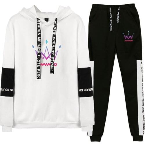 Korean girl group MAMAMOO Hoodie Sweatshirt Fashion White Hoodies Sweatshirts+Black Sweatpants Suits Autumn Winter Warm Pullover