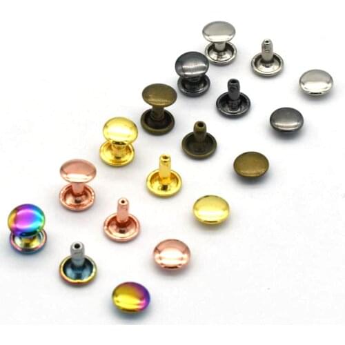 Leather Rivet Double Round Head Rivet 9mm Cap Rivet Wallet Backpack Belt Leather Craft DIY Repair Decoration 6 Color