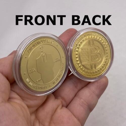 19-8 Creative Gold Colored Bitcoin BTC Crypto Currency Digital Money WE DO NOT FORGOT Souvenir Collection B Coins