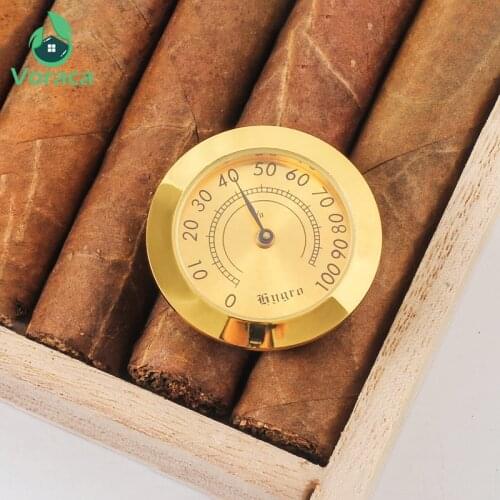 Mini 38mm Mosaic Round Cigar Hygrometer High Precision Cigar Case Moisture Meter Tobacco Box Humidity Gauge Cigar Accessories