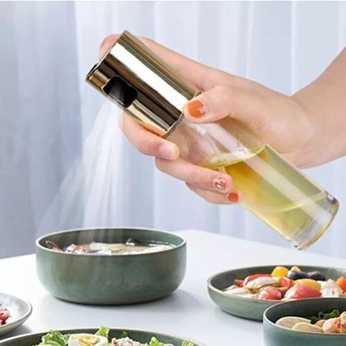Kitchen BBQ Baking Olive Oil Sprayer Bottle Glass ABS Pump Oil Pot Cooking Leak-proof Grill Vinegar Dispenser Seasoning Bottle