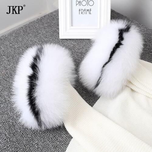 2021 Real Fox fur Cuffs fashon Fox Fur Cuff Arm Warmer Lady Bracelet Real Fur Wristband Glove