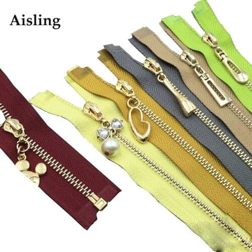 60CM Customize Metal Zipper DIY Apparel Zipper Accessories Copper Zipper For Bags Luggage Clothes etc Open End Zippers P119