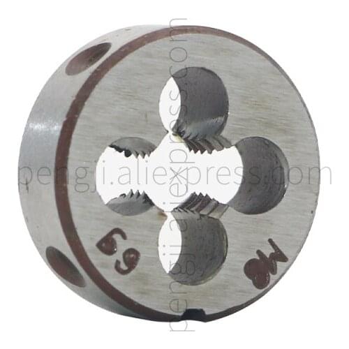 HSS 8mm X 1.25 Metric Right Hand Round Die, Machine Thread Die M8 X 1.25mm Pitch for Mold Machining, Alloy Steel Material