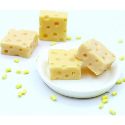 10Pcs Cheese Bread Design Miniature Food Model Toys Dollhouse Scenery Decoration Children Toys Birthday Christmas New Year Gift