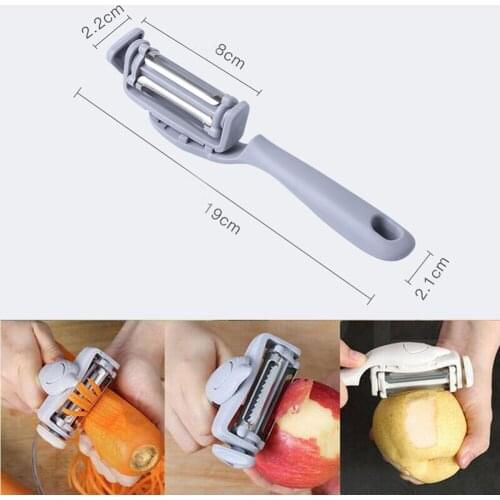 Multifunctional 360 Degree Rotary 3 IN 1 Kitchen Tool Vegetable Fruit Carrot Peeler Grater Turnip Cutter Slicer Melon Gadget