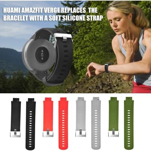For Wami Watch 3 Monochrome Silicone Replacement Strap Adjustable For Huami Amazfit Verge Watch Strap For Walking Sleeping