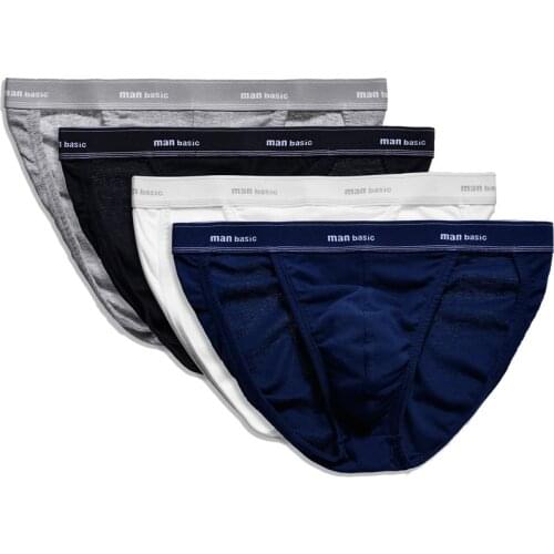 Men Underwear Briefs Solid Shorts Sexy Male Underpants Cotton Sexy U Pouch Convex Gay Mens Briefs Homewear Panties Soft S to 3XL