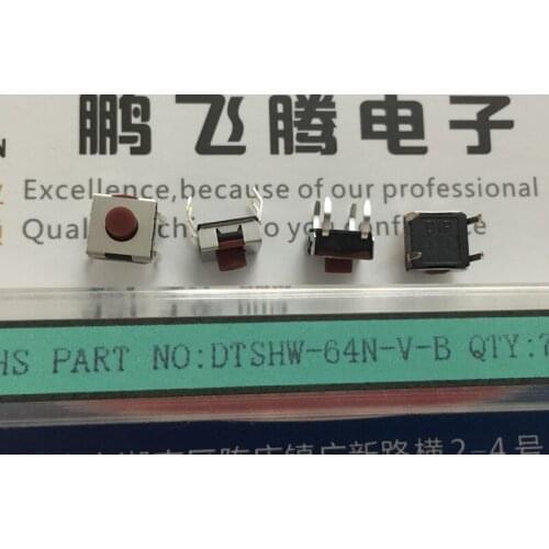 Original new 100% import DIP DTSHW-64N-V-B seal waterproof dust silica gel touch switch 6*6*4.3 touch button 4pin