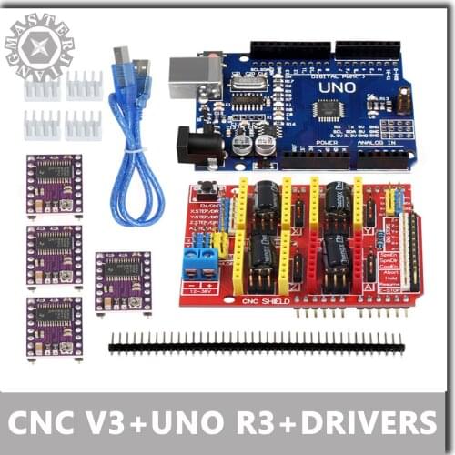Professional 3D Printer CNC Kit UNO R3 Board+A4988/DRV8825 Motor Drivers 3D printer DIY motherboard laser engraver+CNC Shield v3