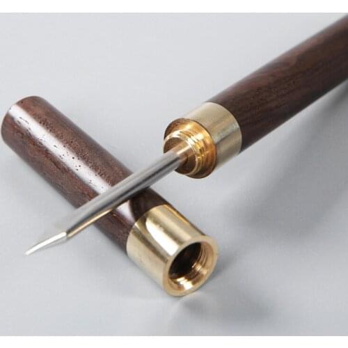 Sandalwood Tea Knife Needle Pick With Wood Handle Puer Tea Tools Cone Needle Breaking Prying Tea Brick Professional Tool