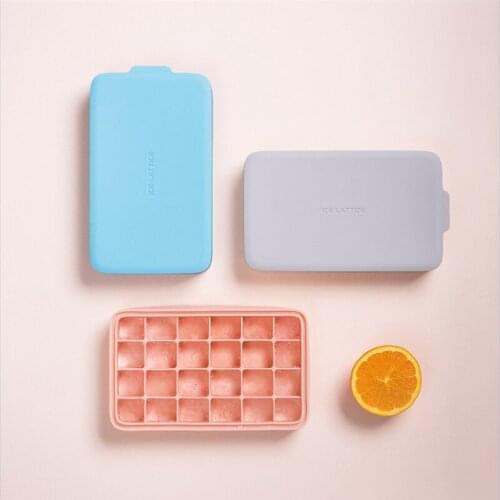 Silicone ice tray ice box with lid homemade ice hockey artifact home small quick freezer refrigerator frozen ice mold