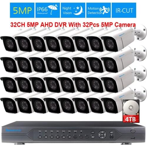 TOPROHOIME H.265+ 32CH 5MP security Camera System 5MP Outdoor Waterproof Nigh Vision CCTV video Surveillance camera kit P2P HDMI