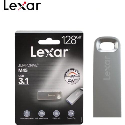100% Original Lexar USB 3.1 M45 Pen Drive 128GB 64GB 32GB USB Flash Drive Up To 100MB/s Metal Pendrive High Speed Flash Drive