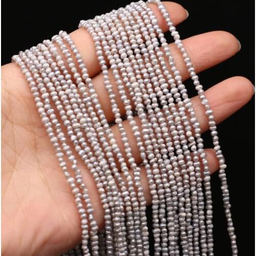 High Quality Natural Freshwater Pearl Gray Beads for Jewelry Making Bracelet Necklace Earring Accessories Gift Size 2.5-3mm