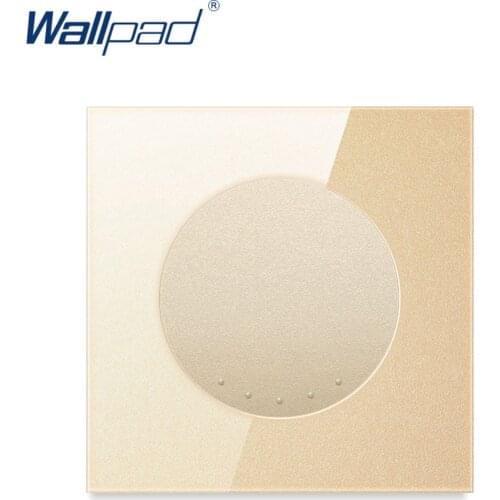 Wallpad 1 Gang Reset Momentary Contact Wall Light Switch Gold Crystal Glass Panel For Home