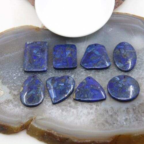 1pcs Multiple Choice Style Lapis Lazuli Slice Slab Pendant,Blue Quartz Top Drilled Cabochons Necklace DTY Jewelry Accessories
