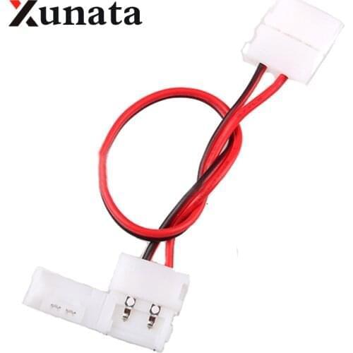 10pcs 10mm 8mm 2 pin led Connector with double Solderless clips and 15cm wire