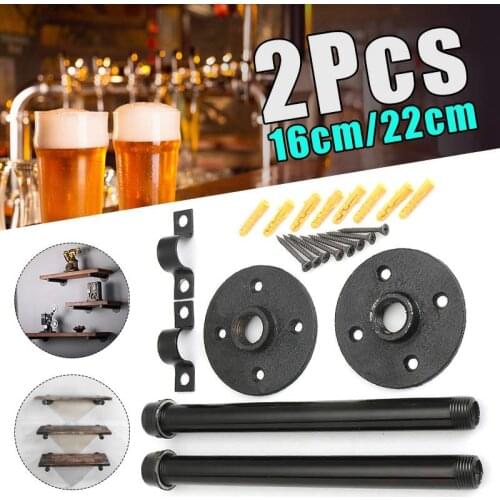 22cm Retro Black Iron Industrial Pipe Shelf Bracket Mounting Bracket Holder Storage Holders Racks Home Decor