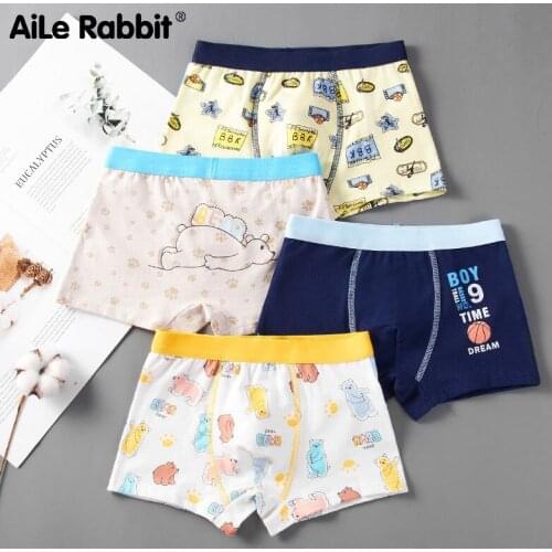 3 Piece Kids Boys Underwear Cartoon Childrens Shorts Panties For Baby Boy Toddler Boxers Stripes Teenagers Cotton Underpants