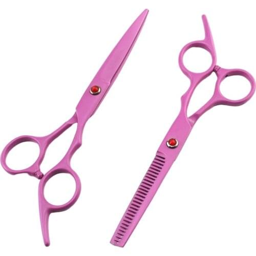 6 Inch Pink Hair Salon Cutting Thinning Styling Tool Hair Scissors