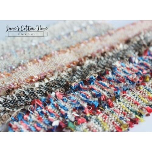 6yards/lot tweed webbing 2.5cm wide classic ribbon with sequins in vintage style accessory for bag garment free shipping