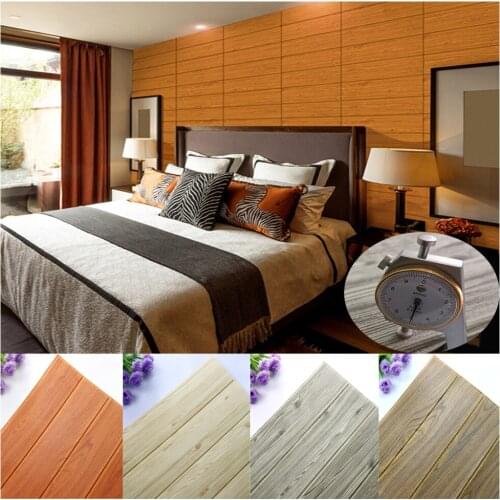 70X70cm 3D Wooden Wall Sticker Foam Waterproof Panels Self-adhesive Covering Wallpaper TV House Kids Living Room Home Decoration