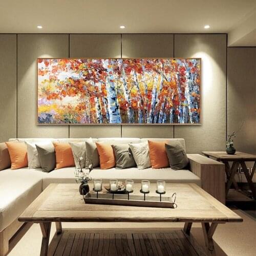 Forest Abstract Oil Painting Handmade Modern Wall Art Pictures Large Home Office Hand Painted Mural Paintings For Interior Mural