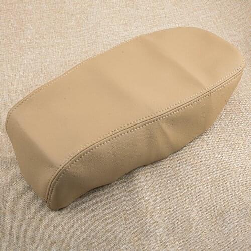 Beige Car Center Console Armrest Lid Cover Microfiber PU Leather Fit For Toyota Avalon 2013 2014 2015 2016 2017 2018