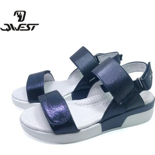 FLAMINGO Brand Cut-Outs Summer Hook&Loop Casual Sandals Leather Insole Pricness Outdoor Little Shoes Flat 201S-KFN-1675