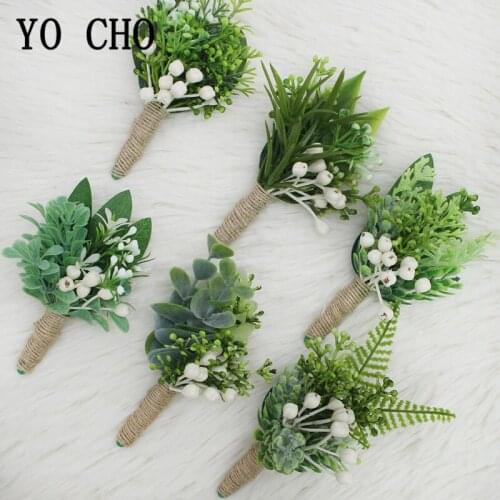 YO CHO Corsage Christmas Berries Wedding Boutonniere Bridal Wrist Corsage Flowers Groomsmen Prom Party Boutonniere Forest Style