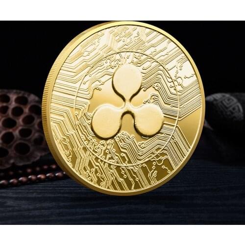 CO15 Ripple XRP Non-currency Coin Physical Silver or Gold Plated Commemorative Crypto Coin Cryptocurrency Collectible Great Gift