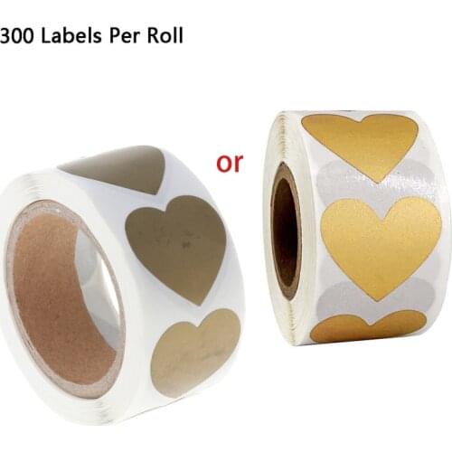 300pcs/roll Heart Stickers Stamp Envelopes Cards Packages Scrapbooking Stationery Decor