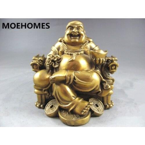 MOEHOMES Chinese brass handicrafts family decoration high-end Buddha emperors money statue metal handicraft decorations