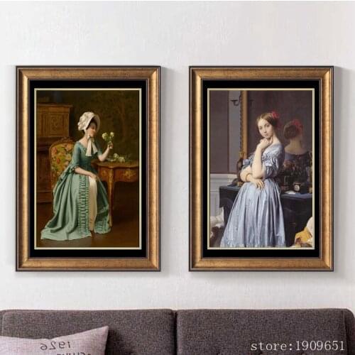 Classical palace figure dame landscape canvas printings oil painting printed on cotton living room wall art decoration picture