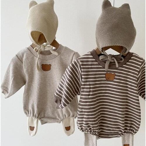 Newborn Baby Romper Bear Thick Velvet Baby Boys Clothes Cotton Toddler Infant Jumpsuit Long Sleeve Girls Playsuit Winter Overall