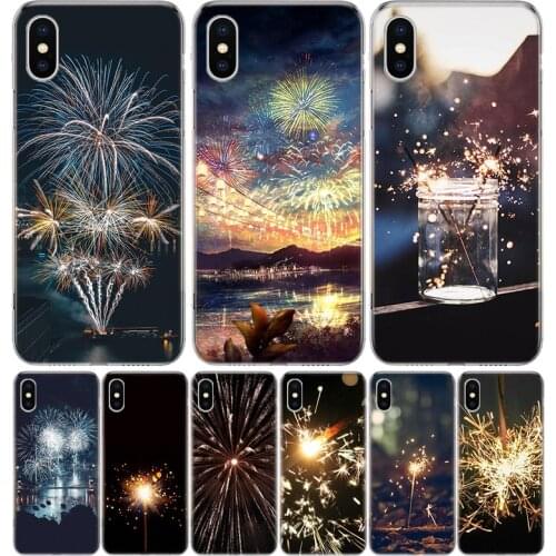 Fireworks Pretty Cover Phone Case For Iphone 11 12 Mini Pro 7 6 X 8 6S Plus XS MAX + XR 5S SE 10 9 Art TPU Coque Capa Shell