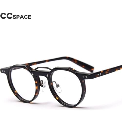 49827 Retro Rice Nail Round Acetate Glasses Frames Men Women Fashion Computer Eyeglasses