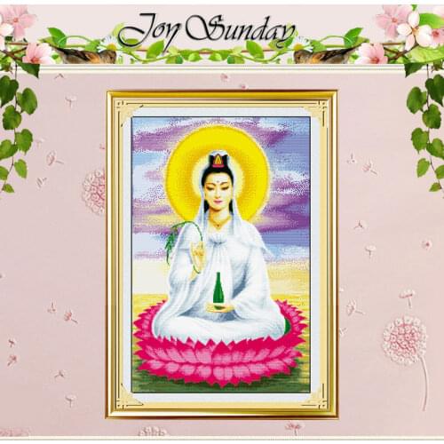 Kwan-yin and Lotus platform(1) Counted Cross Stitch 11CT 14CT Cross Stitch SetsChinese Cross-stitch Kits Embroidery Needlework