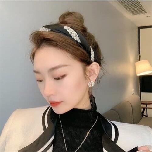 Fashion Korean style Lace Rhinestone hairband Women Girls Fashion Sexy Simple crystal Hair Hoop headwear Hair Accessories