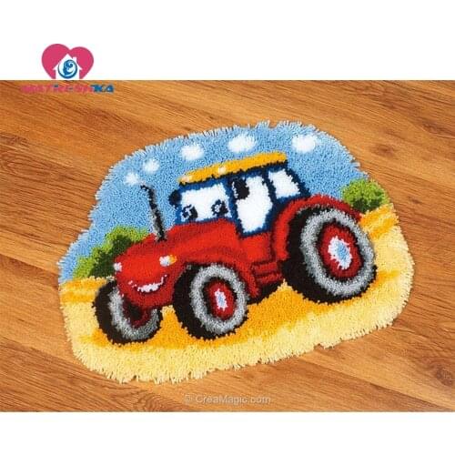 Tractor latch hook kit carpet embroidery sale sets button package diy carpet hook rug kit cross stitch carpet latch hooking