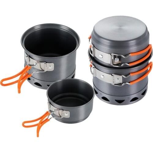 Portable Pot Pan Sets Camping Gear Outdoor Cooking Supplies Travelling Hiking Picnic BBQ Ultralight Tableware Equipment
