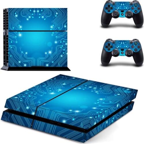 Blue Style PS4 Skin Sticker for Playstation 4 Console & 2 Controllers Decal Vinyl Protective Skins Style 1
